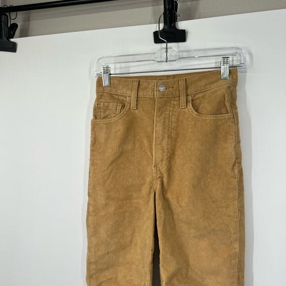 Levi’s Ribcage Boot Pants Corduroy Tan High Rise - Picture 2 of 8